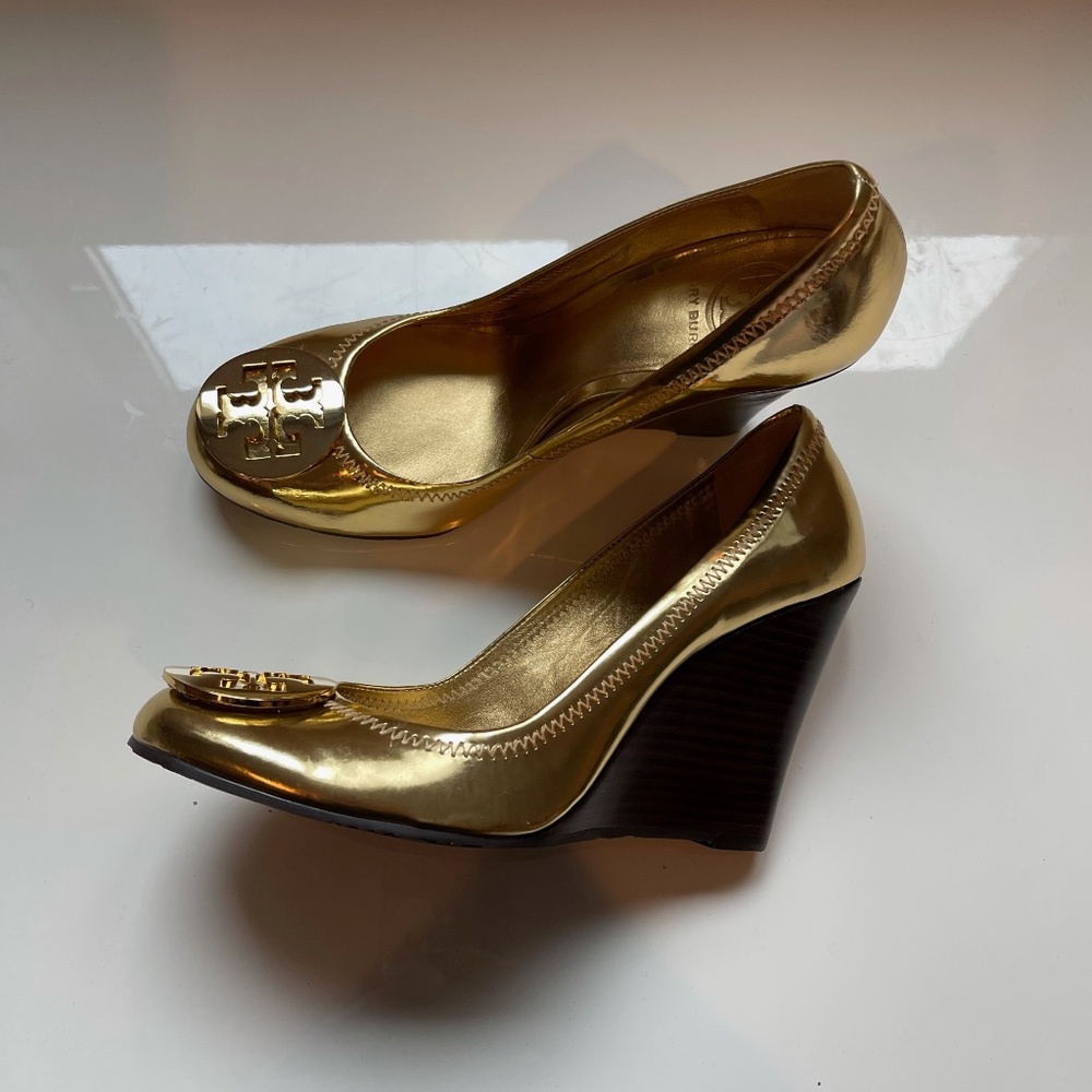Tory Burch Gold Wedge